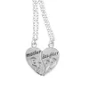 Pendant Necklaces 2PC/Set Fashion Mom Mother Daughter Love Heart Pendant Chain Necklace Charm Silver New Jewelry Gifts