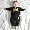 Autumn Baby Clothing Sets Infant Long-Sleeved Cotton T-shirt & pants Kids Costumes Set crown Costumes