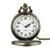 Оптовая продажа 50 шт. / лот классический пиратские часы старинные карманные часы ожерелье Мужчины Женщины античная бронза часы PW055