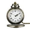 Partihandel 50st / Lot Classic Pirate Watch Vintage Pocket Watch Halsband Män Kvinnor Antik Bronsur PW055