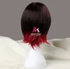 Caps RWBY Ruby Short straight brown mixed red synthetic Cosplay Anime wig lolita wig