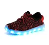 Eur25-37 Ricarica Usb Traspirante Estate Cestino per bambini Led Ragazzi Ragazze Scarpe per bambini con luci luminose Scarpe per ragazze Ragazzi Sneakers