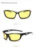 헤드 라이트를위한 나이트 투시 안경 편광 주행 선글라스 옐로우 렌즈 UV400 보호 나이트 안경 드라이버