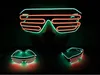 Light Up Flashing Shutter Neon Rave Glasses El Wire LED Sunglasses Glow DJ Costumes for Halloween Xmas Birthday Party Bar Decorative Luminous Glass