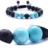 Natural Turquoise Black Lava Stone Weave Bracelets Aromatherapy Essential Oil Diffuser Bracelet For Women Men jewelry