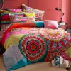 Uppsättningar Boho Bedding Set Queen King Size Bedclothes Böhmen Däcke Cover Set, Bedlake Podow Case 4pc Bed Set 100% Bomull