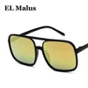 El Malus Big Square Frame Sunglasses Men Men Man Brand Projektanta odblaskowe okulary słońca Słońce Mężczyzna kobiece okulary jazda Oculos SG09859793