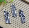 Wholesale 100pcs Wedding Couple Alloy Charms Pendant Retro Jewelry Making DIY Keychain Ancient Silver Pendant For Bracelet Earrings 27*11mm