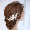 New Design Bridal Flower Headpiece Hair Comb Pearls Wedding Prom Hair Jewelry Accessories Handmade Women Hairwear