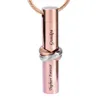 Mode-sieraden Custom Loving Memory Samen voor altijd broer Rose Gold Cilinder Memorial Hanger Ashes Urn Cremation Ketting