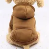 Hond Kleding Warm Hond Hoodies Jas Pocket Jassen Puppy Huisdier Overalls Kleine Hond Kostuum Huisdieren Outfits PET Supplies 10pcs YW1508