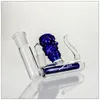 3 Inch Blue Skull Ash Catcher 14mm 18mm Joint Glass Ash Catchers Inline Percolator Ashcatcher For Glass Bong Smoking Accessories PT01