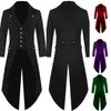 Medeltida kostymer Halloween Cosplay Kläder för män Tuxedo Lång enhetlig klänning Renässans Cos Noble Punk Man's Solid Coat S-4XL