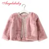 Baby Girls Jacket 2017 New Winte Real Plush Faux Fur Cotton Thicker Long Sleeve Party Wedding Caot for Girls Kids Clothing