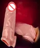 Силиконовый пенис CockRing сгущает и удлиняет крышку Секс-игрушки для мужчин Мужской Мастурбатор Петух Кольцо Прочная задержка эякуляции фаллоимитатор Extender