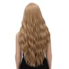Donne parrucche MARRONE chiaro W Bangs Natural Wave lungo ricci Cosplay Party 30 "
