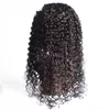 Ny Ankomst Human Virgin Remy Brazilian Hair Lace Front Full Lace Curly Wigs 130% Desnity Naturlig Svart Färg