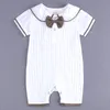 Baby Boy Clothes Summer Short Sleeve One-pieces Jumpsuit with Bow Baby Onesie Gentleman Clothes Cotton Newborn Baby Clothes Knitted Rompers