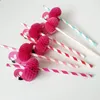 Flamingo Straw 3D Straw Bendy Flexible paper Drinking Straws Kids Birthday/Wedding/Pool Party Decoration Supplies c582
