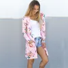 Wiosna Kobiety Kwiatowy Kardigan USA Europa Styl Top Casual Contrast Długie Rękawy Cienkie Outwear Płaszcz Top Odzież Dla Sprzedaży