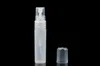 Mezcla de colores 100 unids/lote 5ml botella de atomizador de plástico de translucidez Multicolor botella recargable de Spray de Perfume de maquillaje de viaje
