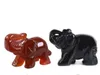 1pc opale/aventurine/obsidienne/cristal/Jade éléphants forme pierre créative maison bureau ornements Figurines Miniatures article porte-bonheur