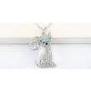 Katvormige hanger ketting kristal van rovski mode schattig voor verjaardag jubileum engagement cadeau4325192