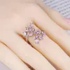 New Arrival Fashion 925 sterling silver jewelry pink ring stone KJ681