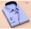 Empfehlen Sie 2018 Good Patchwork Black Button Burn Down Collar Long Sleeve Twill Business Formal Mens Dress Shirts Solid Men Top7813524