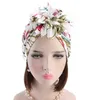 Vintage Turban Chapeau Stretch Snood Cap Chemo Cap Printemps Hiver Fleur Imprimer Crâne Cap Cheveux Wrap Turban Doux pour Femmes Filles 6 Couleurs