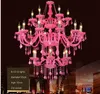 Livraison Gratuite Lustre En Cristal Rose Lustre Lustre En Cristal D950mm 6 + 12 + 6 Bras LED En Option Lustres De Cristal Lustre