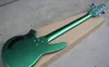 Personalizado Bongo Music Man 6 cordas graves Erine Baixo Verde Bola StingRay metálica da guitarra elétrica bateria de 9V Ativo Pickups Pérola Pickguard