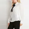 Luie Koko Plus Size Nieuwe Mode Lange Mouw Chiffon Dames Shirt Bow Button Down Big Size Preppy Style Blouse 3XL 4XL 5XL 6XL