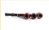 Carved flat mouth straight type pipe, ebony, ebony carving hammer, bucket, solid wood and ring, can be dismantled and filtered.