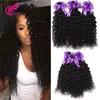 Chinese Mongolian Indian Hair Weave 3 Bundles Virgin Kinky Curly Human Hair Weave 100% Unprocessed Hair Weft Extensions Natural Black Color