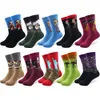 10 Pairs/lot Men's Funny Colorful Combed Cotton Happy Socks Multi Pattern Argyle Stripe Cartoon Dot Novelty Skateboard Art Socks