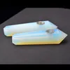 Piękny Syntetyczny Opal Kwarcowy Kryształ Piszący Rurka Ręcznie Rzeźbione W / Carb Hole Opalite Gemstone Point Różdżka Healing Papieros Pipe Do Tabocco