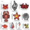 10 pezzi Distintivo ricamato di organismo marino adorabile per bambini Toppa ricamata termoadesiva per vestiti, borse, cappelli, scarpe, accessori da cucire