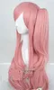 LOG HORIZON Light Indigo Long Dark Pink Cosplay Party Wig Hair Clip Ponytail