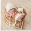 Puseky infantile enfant en bas âge tricot Crochet bébé bonnets chapeau enfants jouet poupée filles garçons jouet mignon cadeau ensemble nouveau-né photographie accessoires