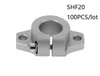 100 pz/lotto SHF20 20mm guida lineare supporto albero guida lineare cuscinetto asta guida lineare supporto supporto per router di cnc parti della stampante 3d