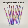 dab tool titanium dab nail 10 pezzi 7 pollici titanio placcato 10 stile colore viola per bong in vetro tubi dell'acqua quarzo Banger chiodi rr