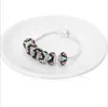 Top Quality925 Sterling Silver Murano perle di vetro murano CherryFlower su bianco Fit europeo Pandora Charms Bracciale Collana Gioielli fai da te