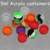 Boîte de support de cire acrylique en plastique transparent 5 ml pots de bho acrylique pots de silicone dab vaporisateur de cire contenant d'huile pot de silicone