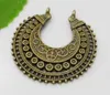 50st Antik Silver Bronsanslutningar Örhängen Hängsmycke Charms för halsband Smycken gör fynd 38x37mm