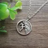 whole sale1pcs dropshipping Climber Girl silhouette woman GIRL ROCK CLIMBING NECKLACE comping jewelry SanLan