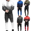2018 Nowy Jesień Mężczyźni Dres Sport Zestaw 3D Print Paski Koszula Z Długim Rękawem Spodnie Fitness Running Plus Size Kurtka Spodnie C18111301