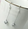 Boucles d'oreilles en zircon pour femmes, bijoux exquis, long bloc et cube brillant, mode classique exquise, nouvelle mode européenne et américaine