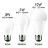 مصباح LED Dimmable 3W 5W 10W B22 E27 LED مصباح مصباح LED BRANDINGE 980LM RGB BULB 220 270 الزاوية مع التحكم عن بُعد