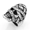 FANSSTEEL STAINLESS STEEL punk vintage mens or womens JEWELRY wrap bandage injured skull ring biker ring FSR14W21212S